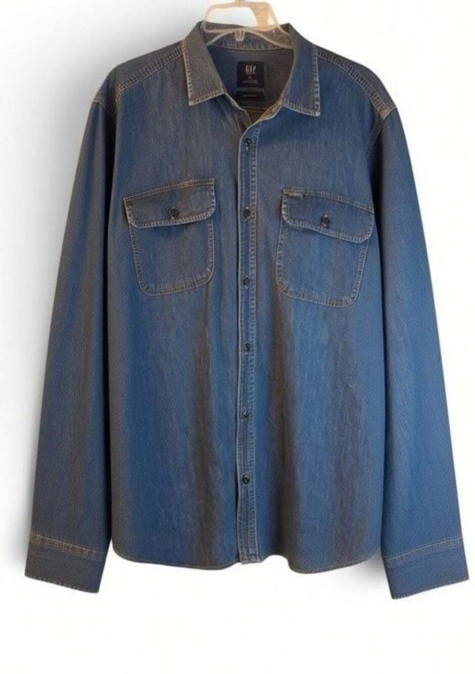 Gap Men's Denim Standard Fit Long Sleeve Shirt Size XL
